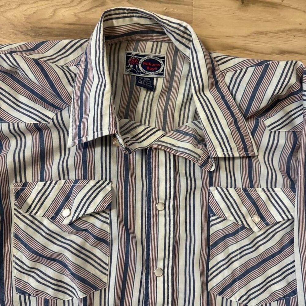 Western style y2K pearl snap button up cowboy long sleeve Size XL